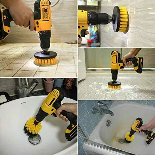 Set 3 Perii Curatare Tapițerie Auto Mocheta Cu Adaptor Bormasina Autofiletanta